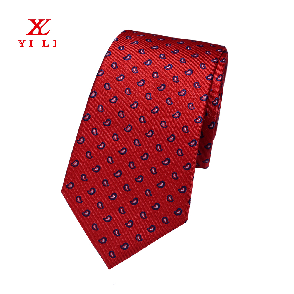 結(jié)婚領(lǐng)帶 紅色腰果花滌絲提花領(lǐng)帶