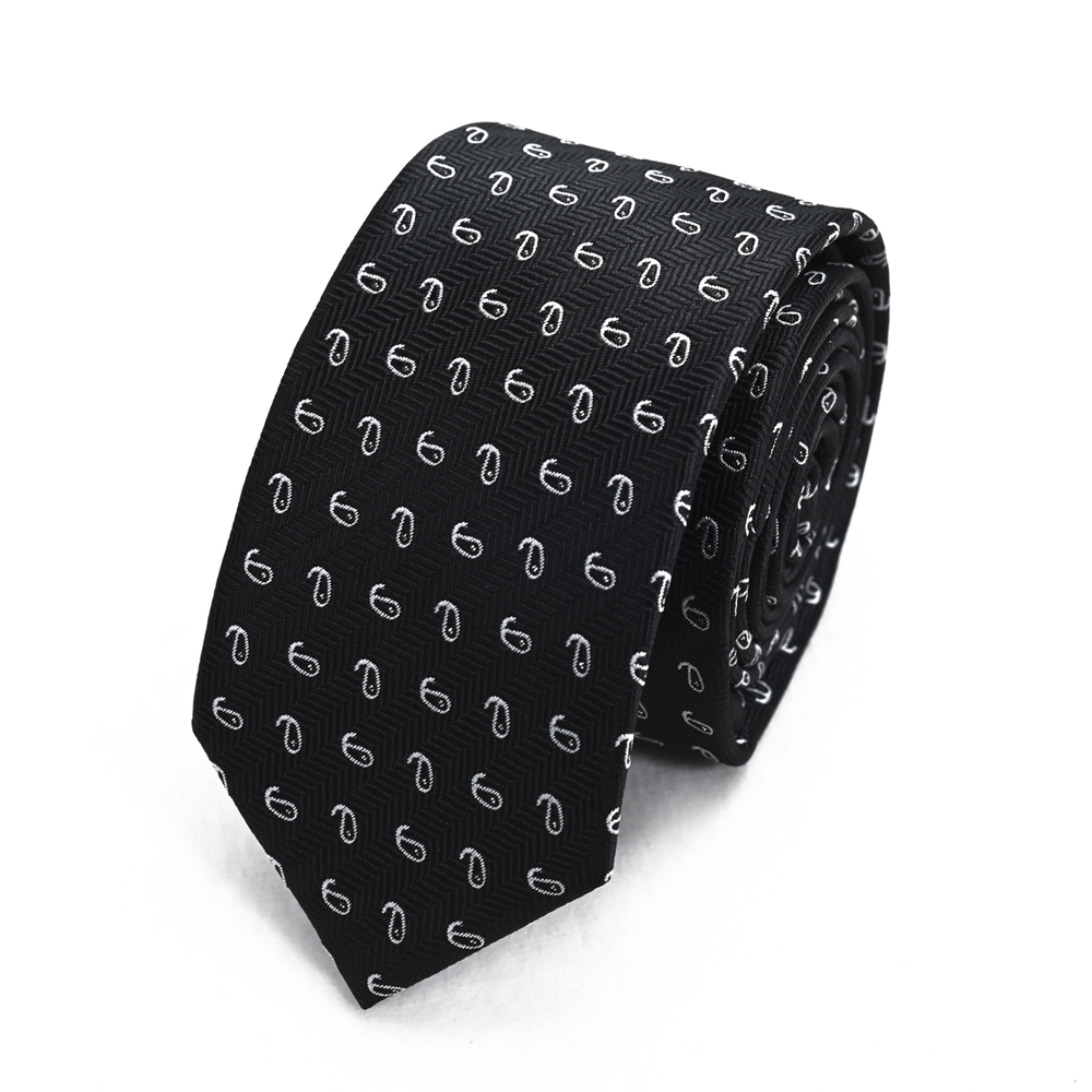 工廠直銷腰果花經(jīng)典款黑白紅色多色可選滌絲領(lǐng)帶