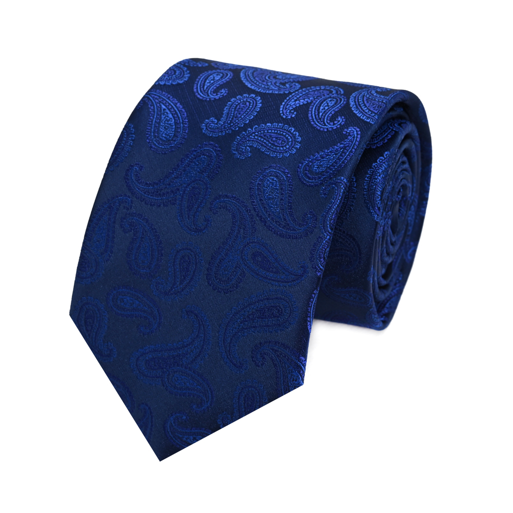 新款時(shí)尚佩利斯男士商務(wù)藏青色滌絲提花領(lǐng)帶